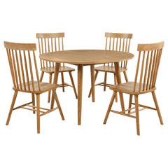 Andrews Round Wood Dining Room Table Set Light Ash