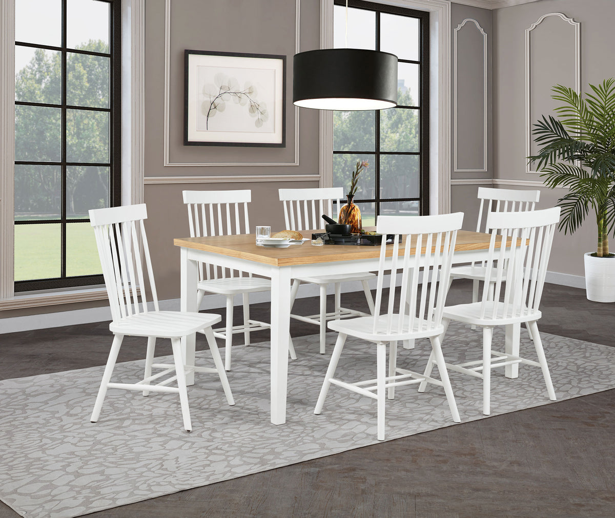 Andrews Round Wood Dining Room Table Set Light Ash