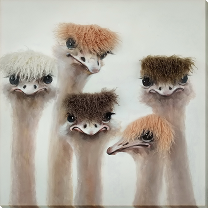 Feathered Expressions Hand-embellished Canvas w/ Hair