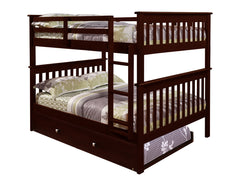 Erath Mission Full over Full Cappuccino Bunkbed with Twin Trundle
