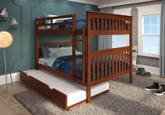 Erath Mission Full over Full Espresso Bunkbed with Twin Trundle