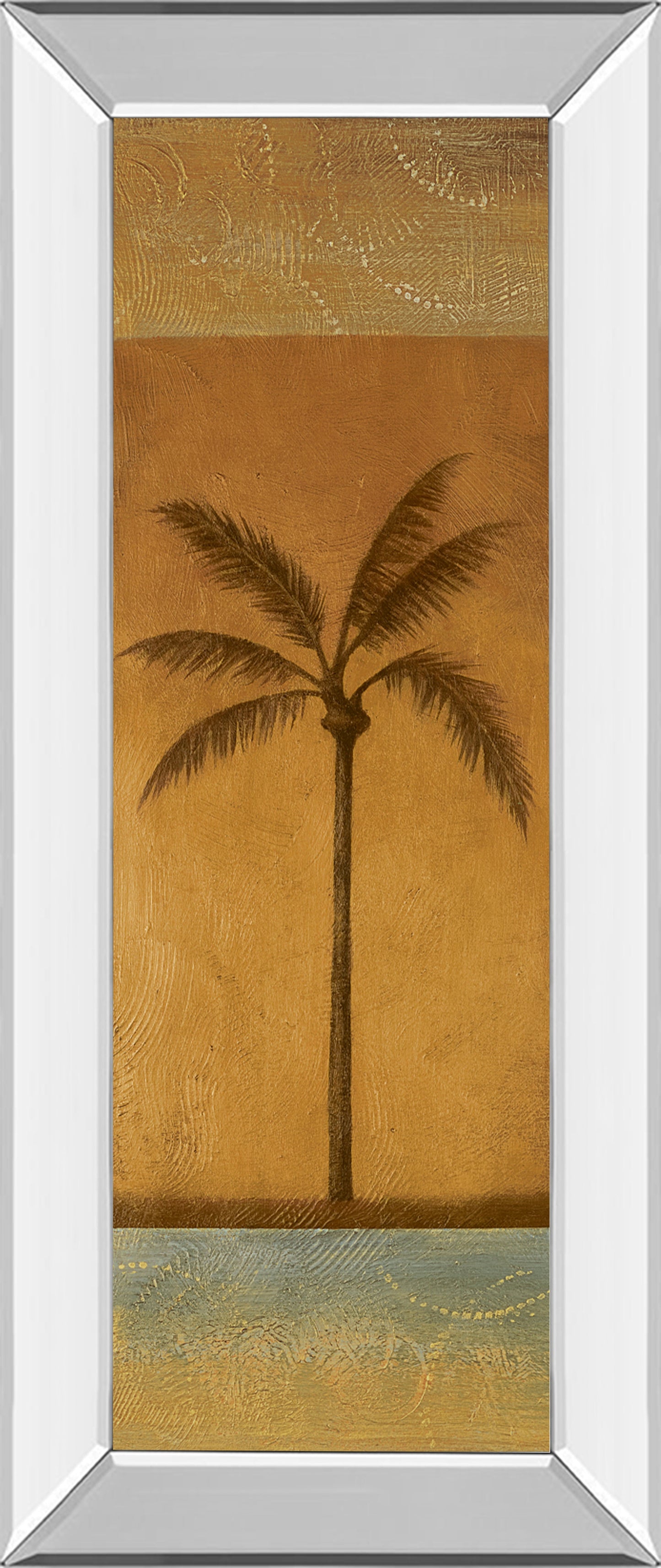 Mirrored Frame Golden Palm I By Jordan Grey