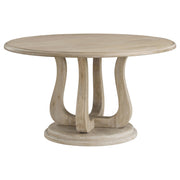 Juego de mesa de comedor redonda Trofello en blanco lavado