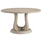 Juego de mesa de comedor redonda Trofello en blanco lavado
