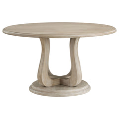 Juego de mesa de comedor redonda Trofello en blanco lavado