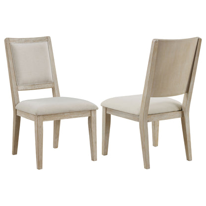 Silla de comedor Trofello acolchada, color blanco lavado (juego de 2)