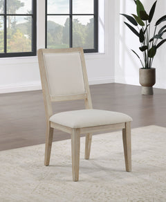 Silla de comedor Trofello acolchada, color blanco lavado (juego de 2)