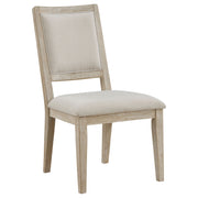 Silla de comedor Trofello acolchada, color blanco lavado (juego de 2)