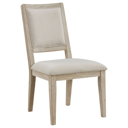 Silla de comedor Trofello acolchada, color blanco lavado (juego de 2)
