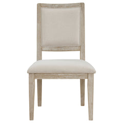 Silla de comedor Trofello acolchada, color blanco lavado (juego de 2)