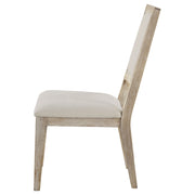 Silla de comedor Trofello acolchada, color blanco lavado (juego de 2)