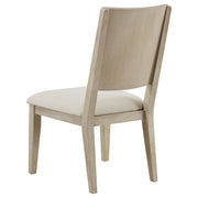 Silla de comedor Trofello acolchada, color blanco lavado (juego de 2)