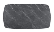 Mesa de comedor extensible Potero de 185 cm con imitación de mármol, color negro