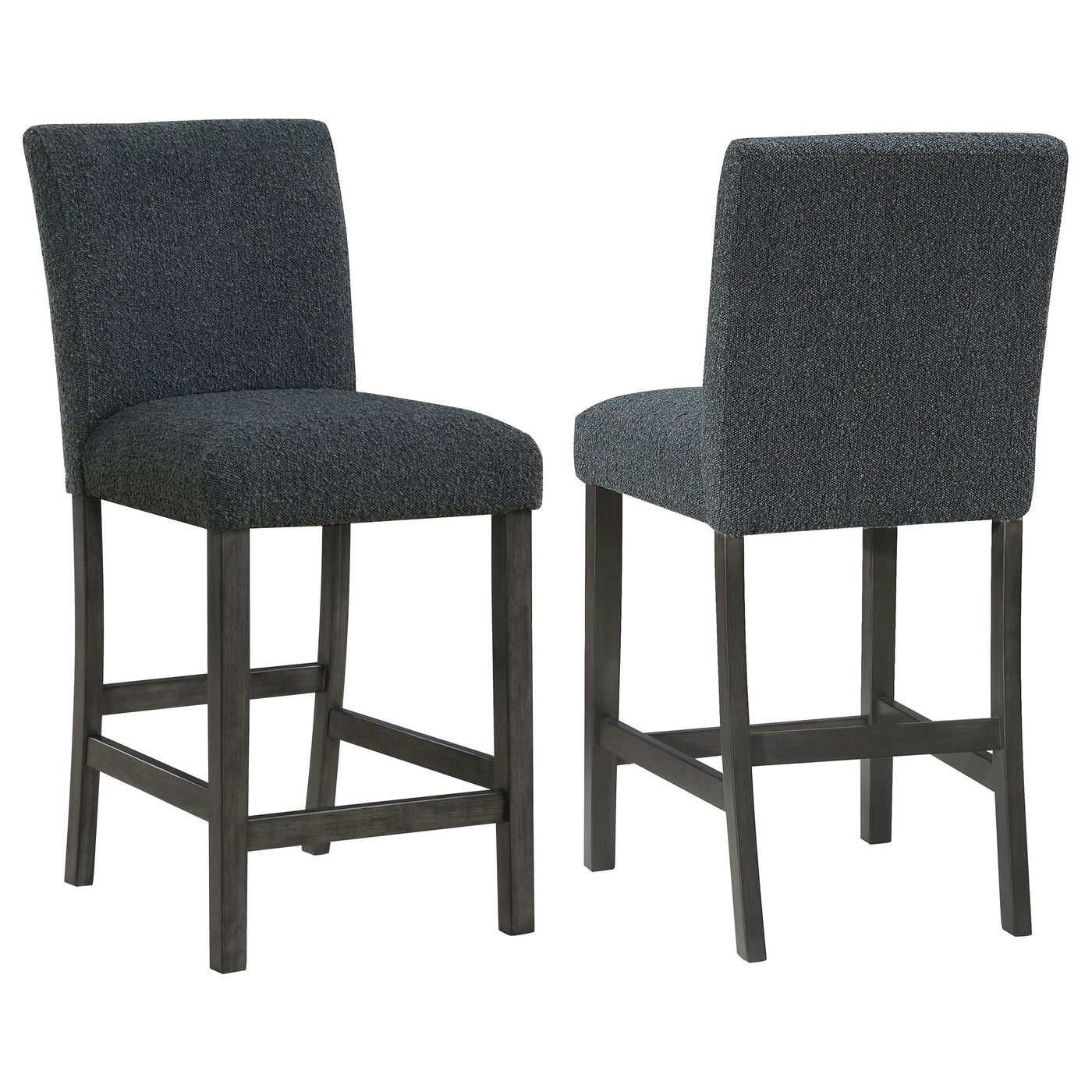 Silla de mostrador tapizada Alba Boucle negra (juego de 2)
