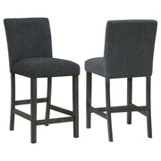 Silla de mostrador tapizada Alba Boucle negra (juego de 2)
