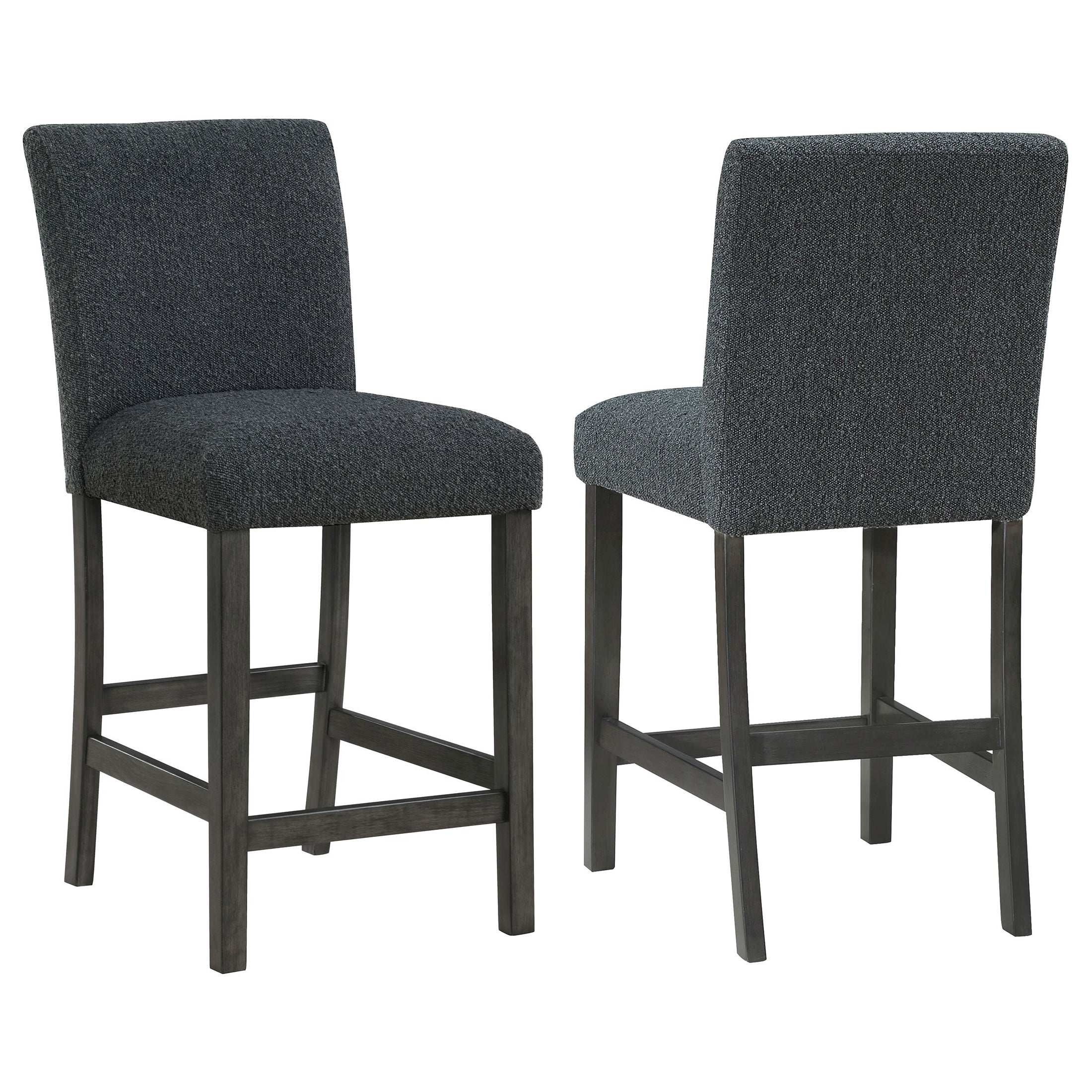 Silla de mostrador tapizada Alba Boucle negra (juego de 2)