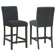 Silla de mostrador tapizada Alba Boucle negra (juego de 2)