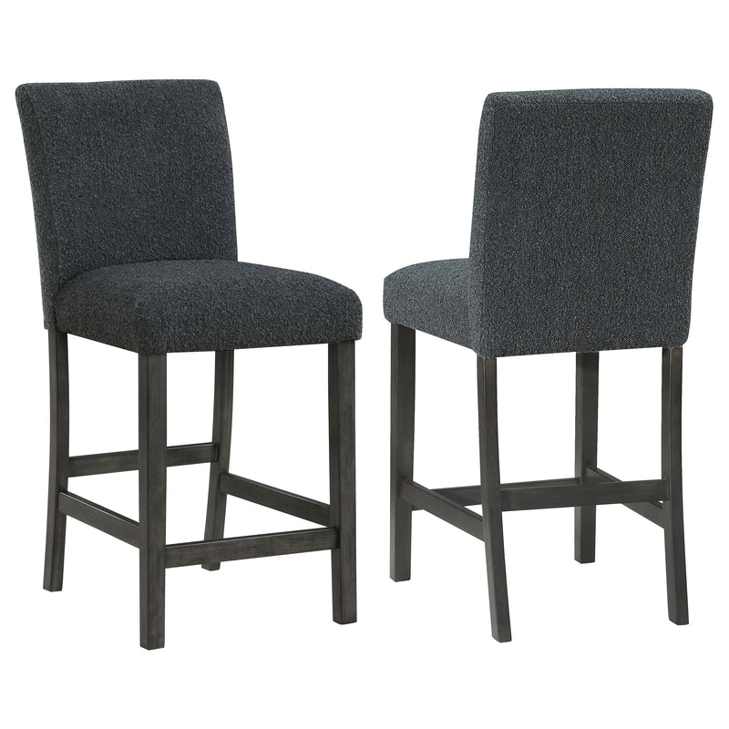 Silla de mostrador tapizada Alba Boucle negra (juego de 2)