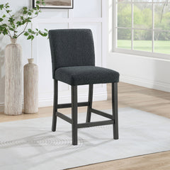 Silla de mostrador tapizada Alba Boucle negra (juego de 2)