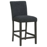 Silla de mostrador tapizada Alba Boucle negra (juego de 2)