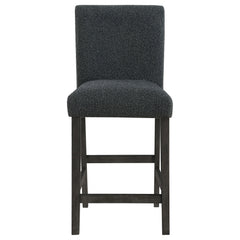 Silla de mostrador tapizada Alba Boucle negra (juego de 2)