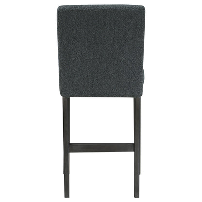 Silla de mostrador tapizada Alba Boucle negra (juego de 2)
