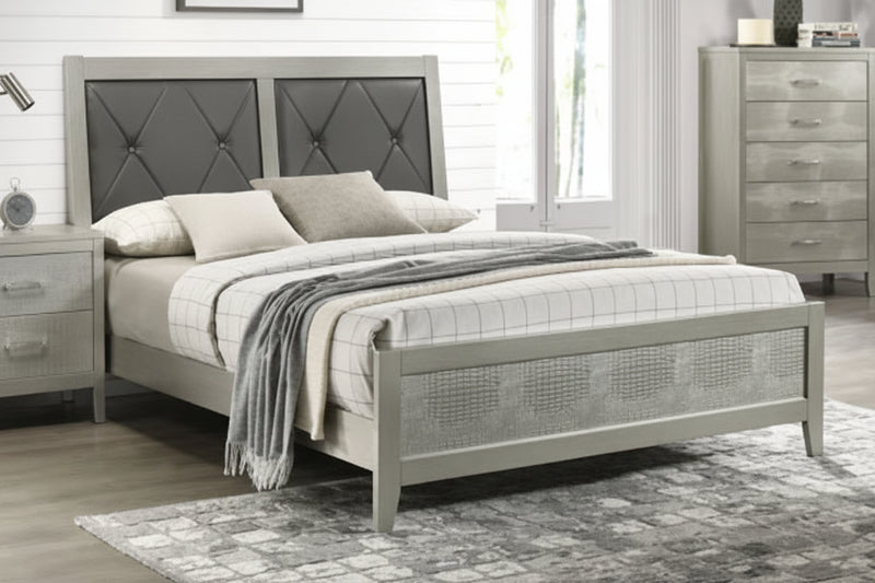 Romeo Queen Bed in Gray