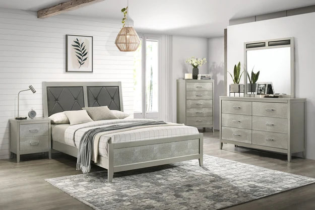 Romeo Queen Bed in Gray