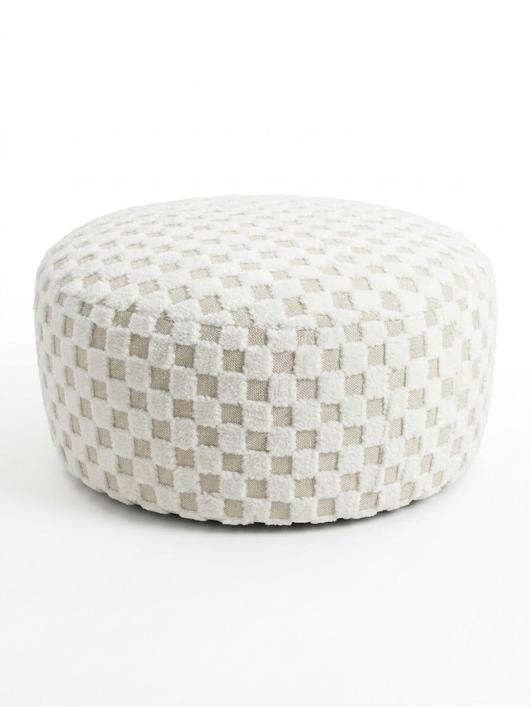 Matias Round Ottoman in Rock-Olio