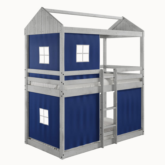 Deer Blind Twin over Twin Fort Bunkbed with Blue Tent