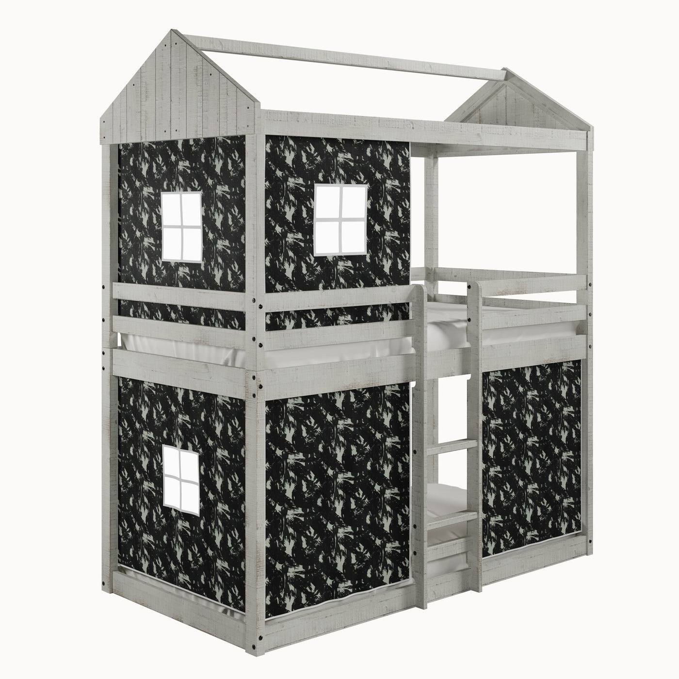 Deer Blind Twin over Twin Fort Bunkbed with Camo Green Tent