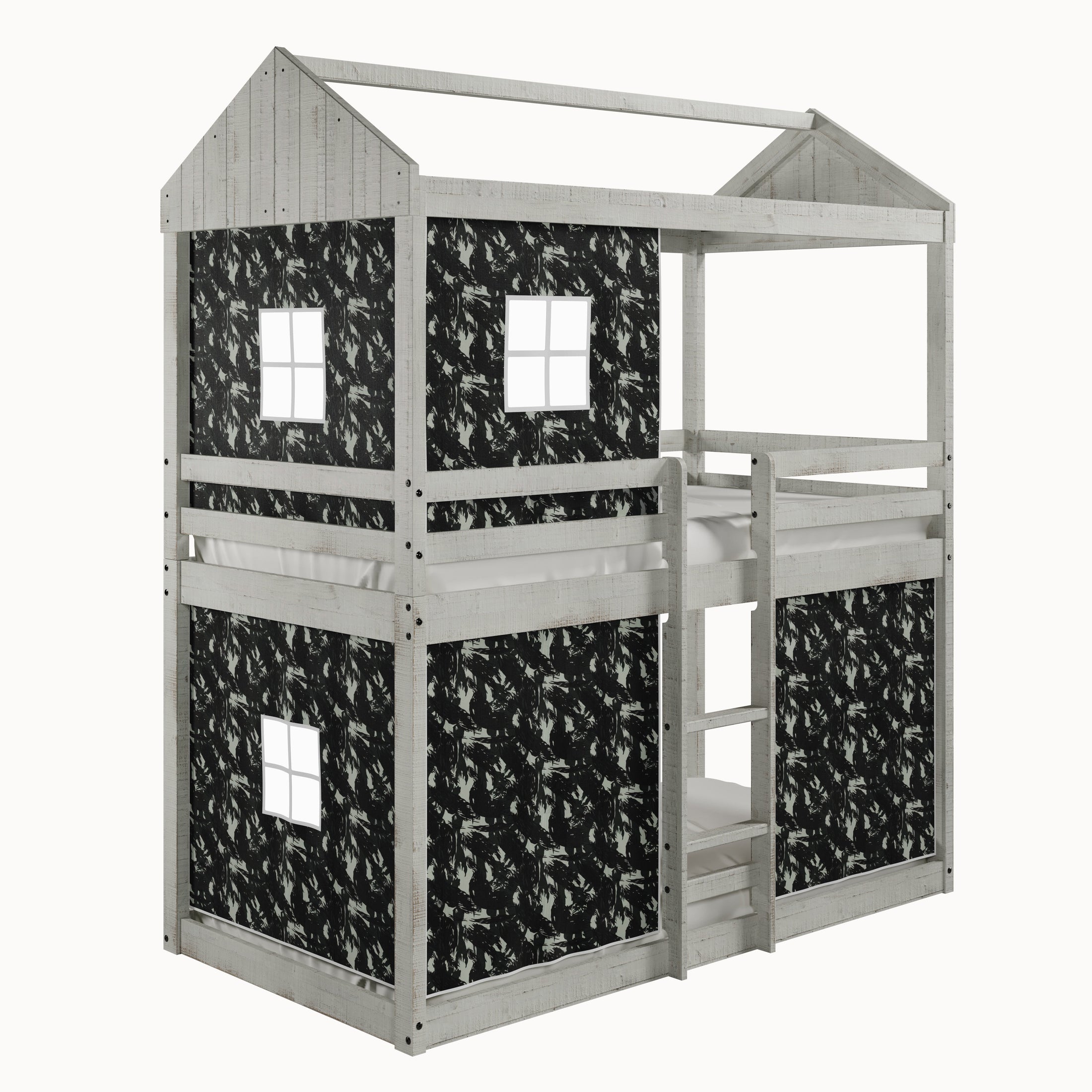 Deer Blind Twin over Twin Fort Bunkbed with Camo Green Tent