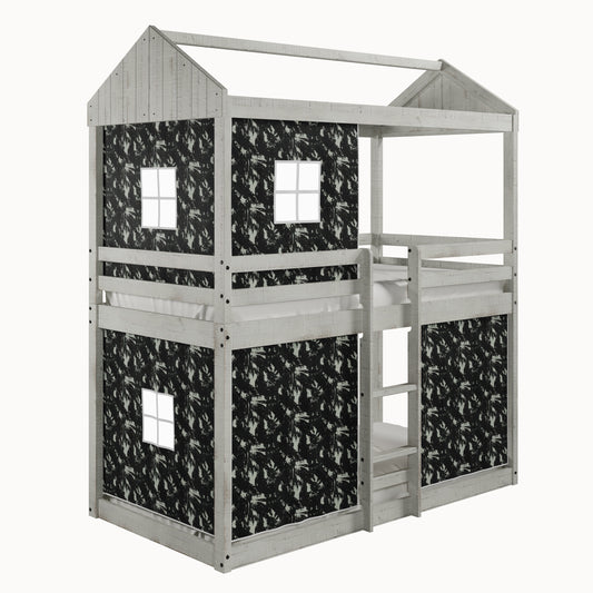 Deer Blind Twin over Twin Fort Bunkbed with Camo Green Tent