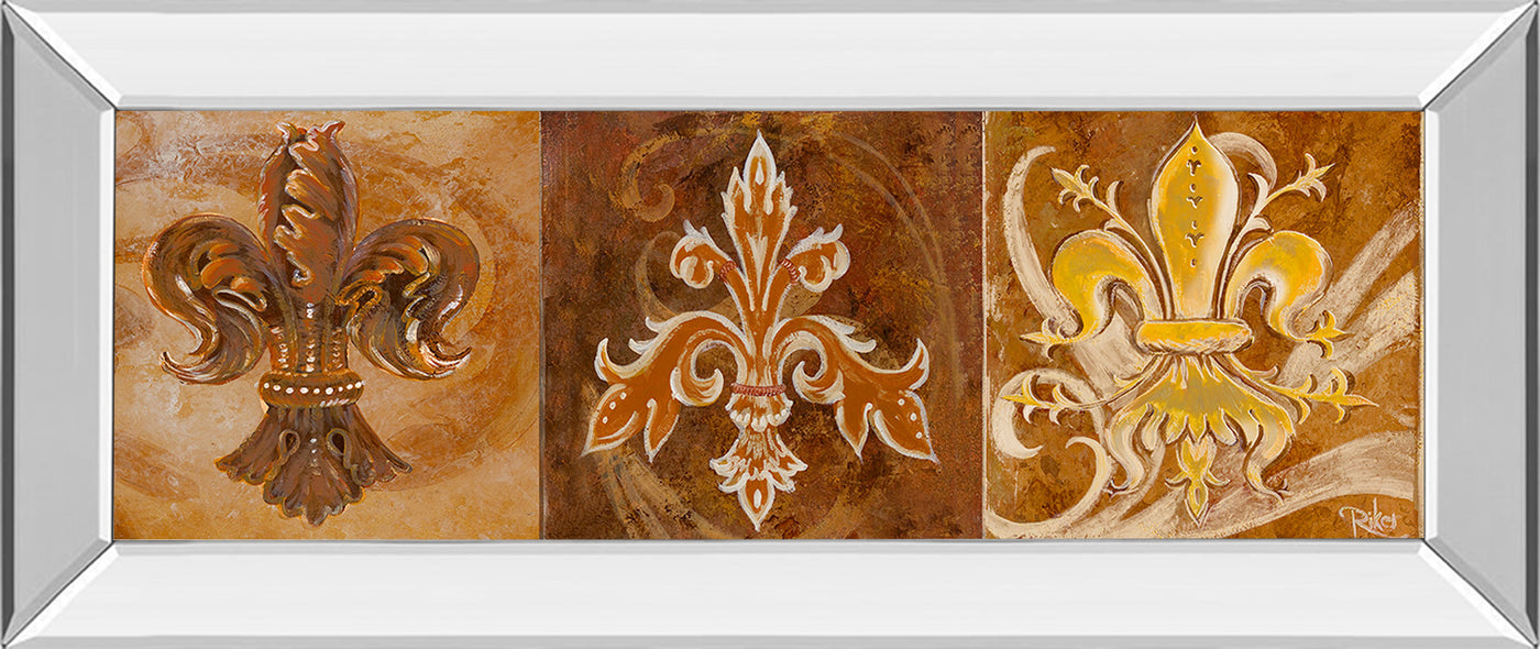 Mirrored Frame Fleur De Lis Trio II By Thomas Riker