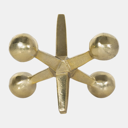 Gold Metal Jacks Decor, 5"