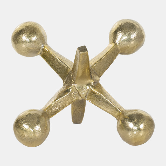 Gold Metal Jacks Decor, 5"