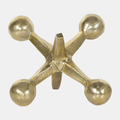 Gold Metal Jacks Decor, 5"