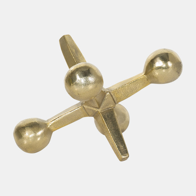 Gold Metal Jacks Decor, 5"