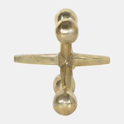 Gold Metal Jacks Decor, 5"