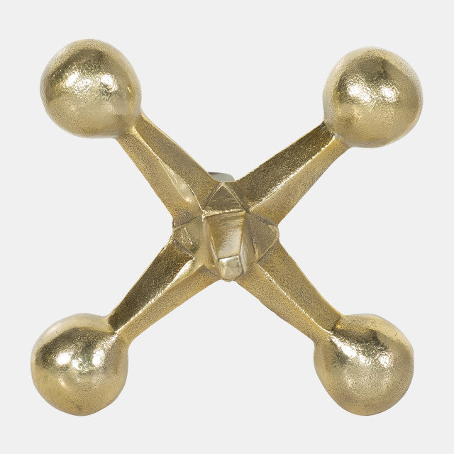 Gold Metal Jacks Decor, 5"