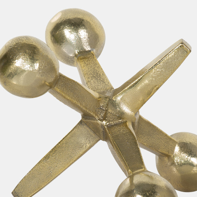 Gold Metal Jacks Decor, 5"