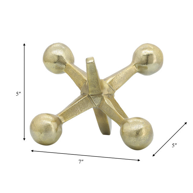 Gold Metal Jacks Decor, 5"