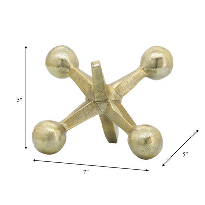 Gold Metal Jacks Decor, 5"