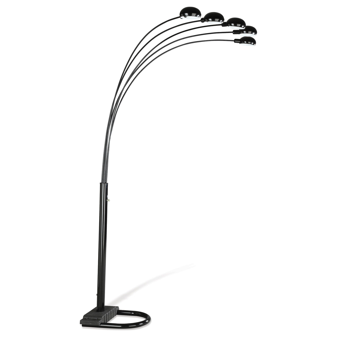 Lámpara de pie Kayd de metal con pantalla abovedada de 5 luces y arco de 92 pulgadas, color negro