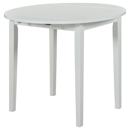 Bucknell 3-piece Round Drop Leaf Dining Table Set White
