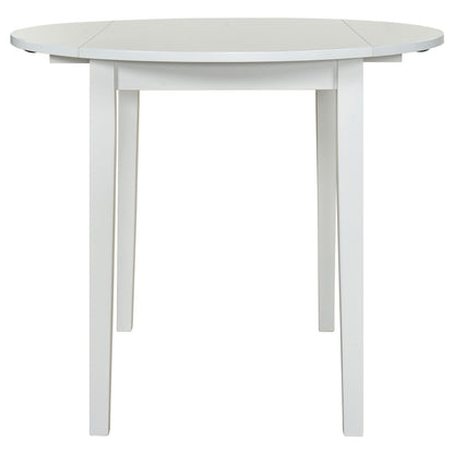 Bucknell 3-piece Round Drop Leaf Dining Table Set White