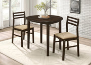 Juego de mesa de comedor Bucknell con hojas abatibles redondas, color capuchino