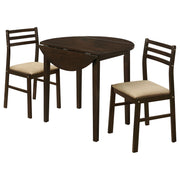Juego de mesa de comedor Bucknell con hojas abatibles redondas, color capuchino