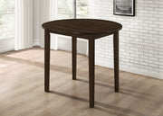 Juego de mesa de comedor Bucknell con hojas abatibles redondas, color capuchino