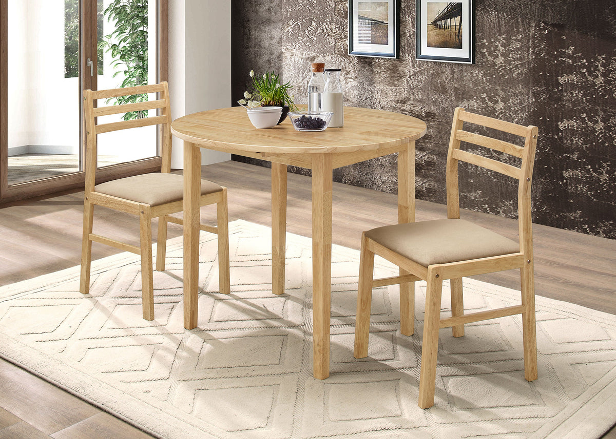 Juego de mesa de comedor Bucknell con hojas abatibles redondas, color capuchino